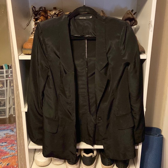 Black silky blazer - Picture 1 of 4